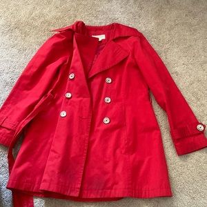 Red MICHAEL Michael Kors Trench Coat